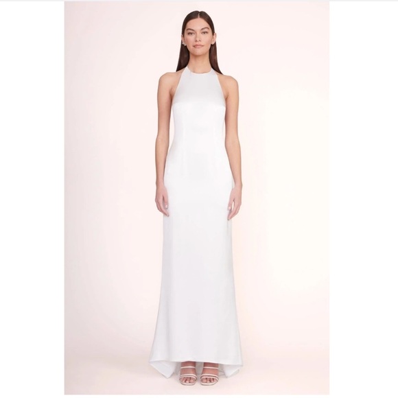 STAUD White Janet Backless Halter Dress | 2 - Picture 1 of 7